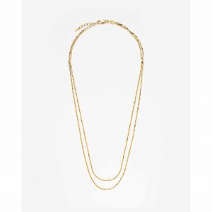 Custom wholesale vintage link double chain necklaces18k gold plated vermeil