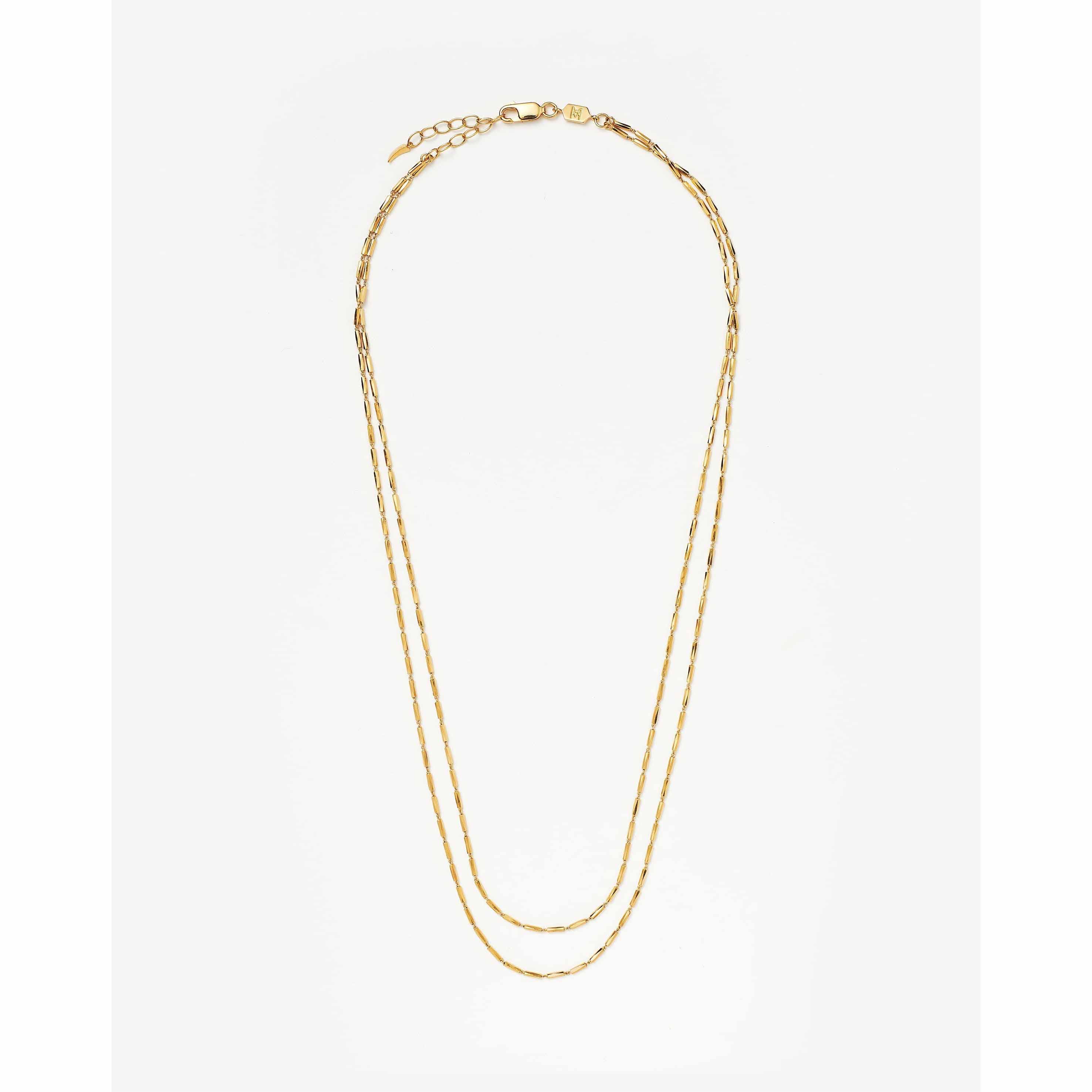 Custom wholesale vintage link double chain necklaces18k gold plated vermeil
