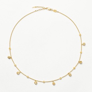 Il produttore di gioielli all'ingrosso personalizzato ha realizzato collane girocollo con più ciondoli vermeil placcato oro 18 carati