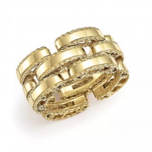 Fornecedor de joias customizadas anel retrô de ouro amarelo 18K vermeil em prata esterlina