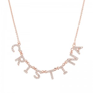 Customizable Necklace with Pavé Letters wholesaler