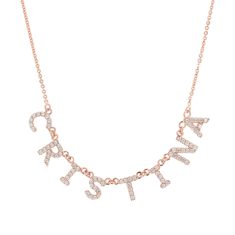 Customizable Necklace with Pavé Letters wholesaler
