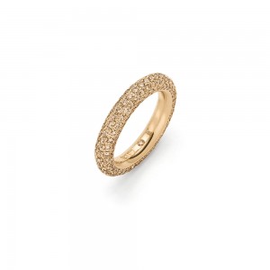 Изготовленное по индивидуальному заказу серебряное кольцо Vermail из желтого золота 18 карат с фианитами, изящное, великолепное - точно как на фото
