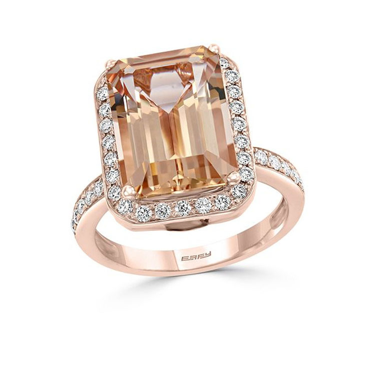 Fáinne CZ saincheaptha i soláthróir jewelry 14K Rose Gold Vermeil Plated 925 Sterling Silver