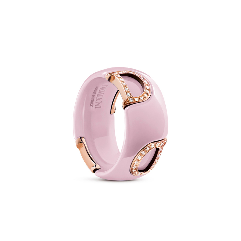 Venta al por mayor de joyería personalizada OEM/ODM, joyería de plata rosada de cerámica, anillo de oro rosa caramelo