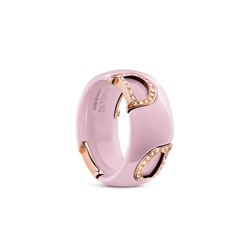 Gioielli OEM/ODM personalizzati all'ingrosso Ceramica rosa caramella, gioielli in argento con anello in oro rosa