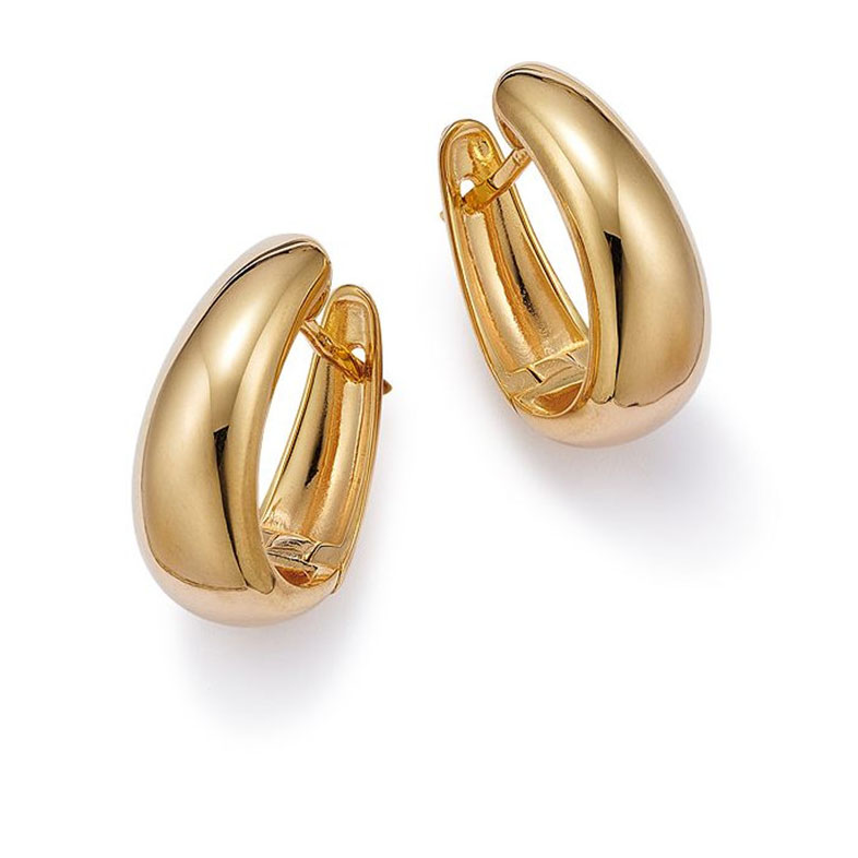 Anting Hoop Kecil Lulus yang disesuaikan dalam grosir produsen perhiasan perak Vermeil Emas Kuning 14K