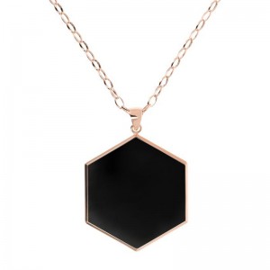 Collier pendentif grand hexagone personnalisé fabriqué en argent sterling 925 grossiste