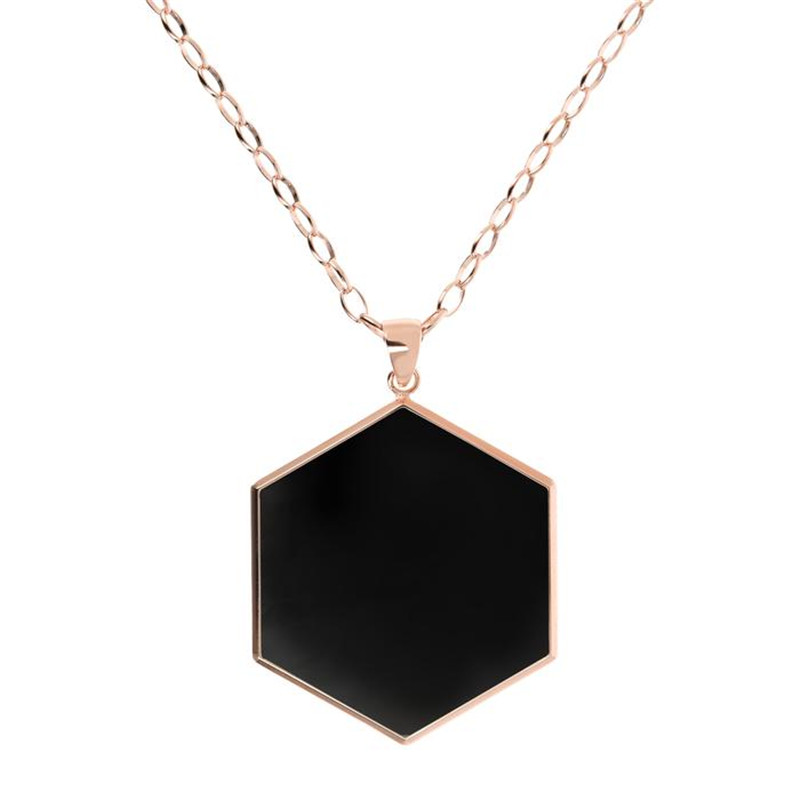 Anpassat stort Hexagon hänge halsband tillverkat i 925 sterling silver grossist