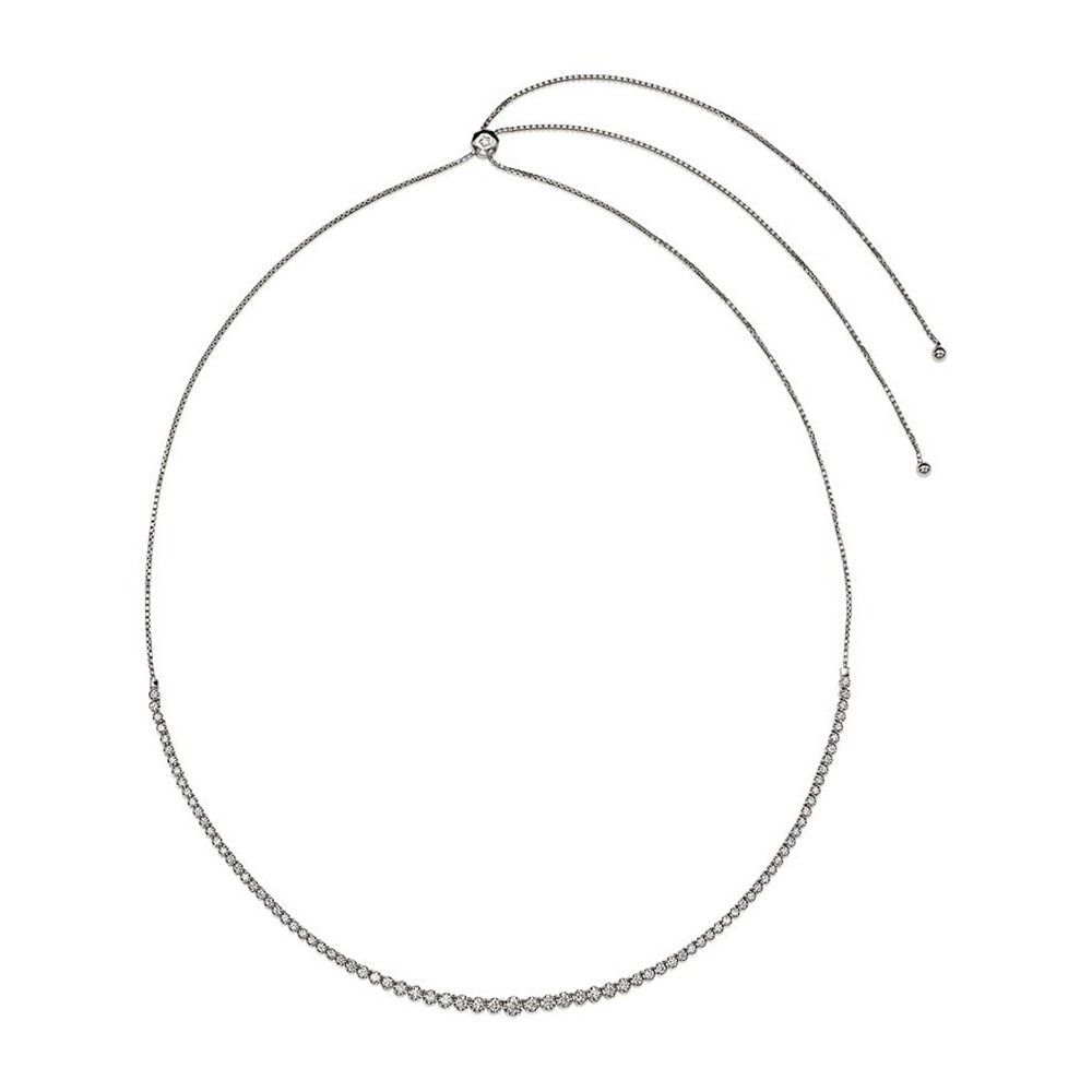 Anpassade hängen Halsband i 14K vitguld Vermeil, personligt skräddarsytt 925 sterling silver CZ hänge tillverkare leverantör