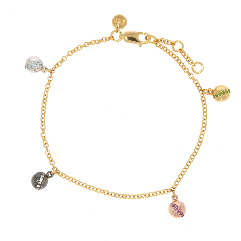 Pulsera Mujer Personalizada en Plata de Ley 925 con baño de 2,5 micras de Oro 18K