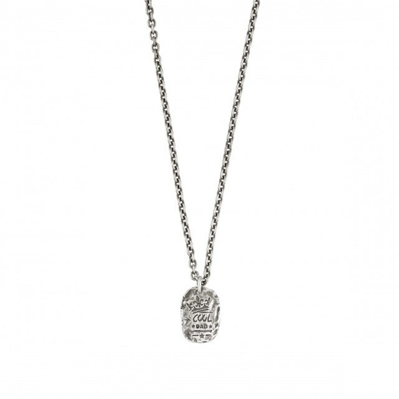 Kalung desain khusus dari kuningan dengan perhiasan liontin pesona berlapis rhodium perak 999