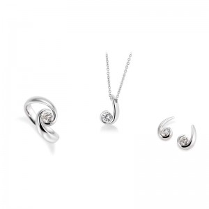 Customized sterling silver earrings, rings and necklace from oem jewelry suppliers manufacturers