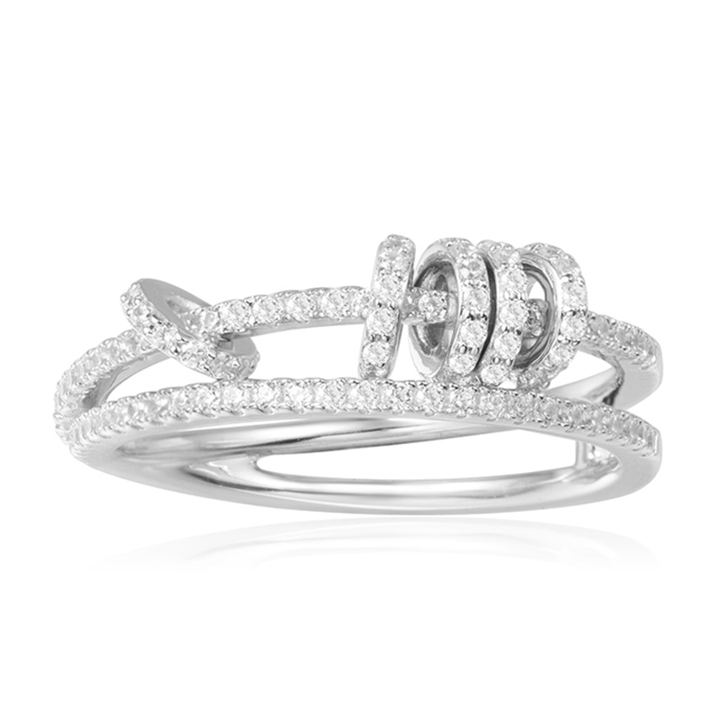 Velkoobchodní prsteny s diamantovým prstenem z 18K zlata s rhodiem