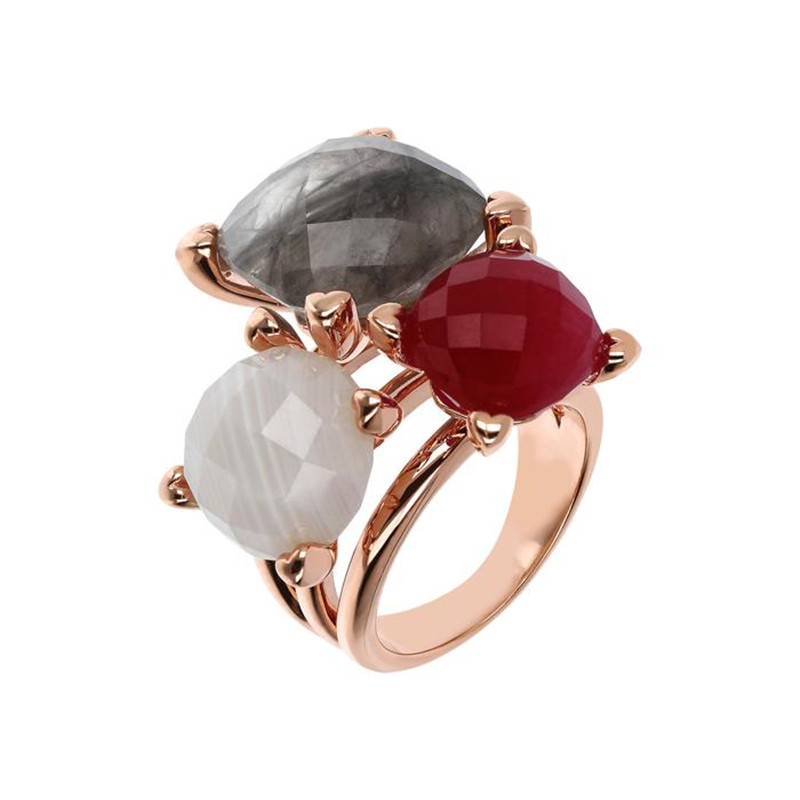 Delicado y hermoso revisado en los Estados Unidos, mayorista de joyas, anillo Chevalier pequeño de piedra natural personalizado