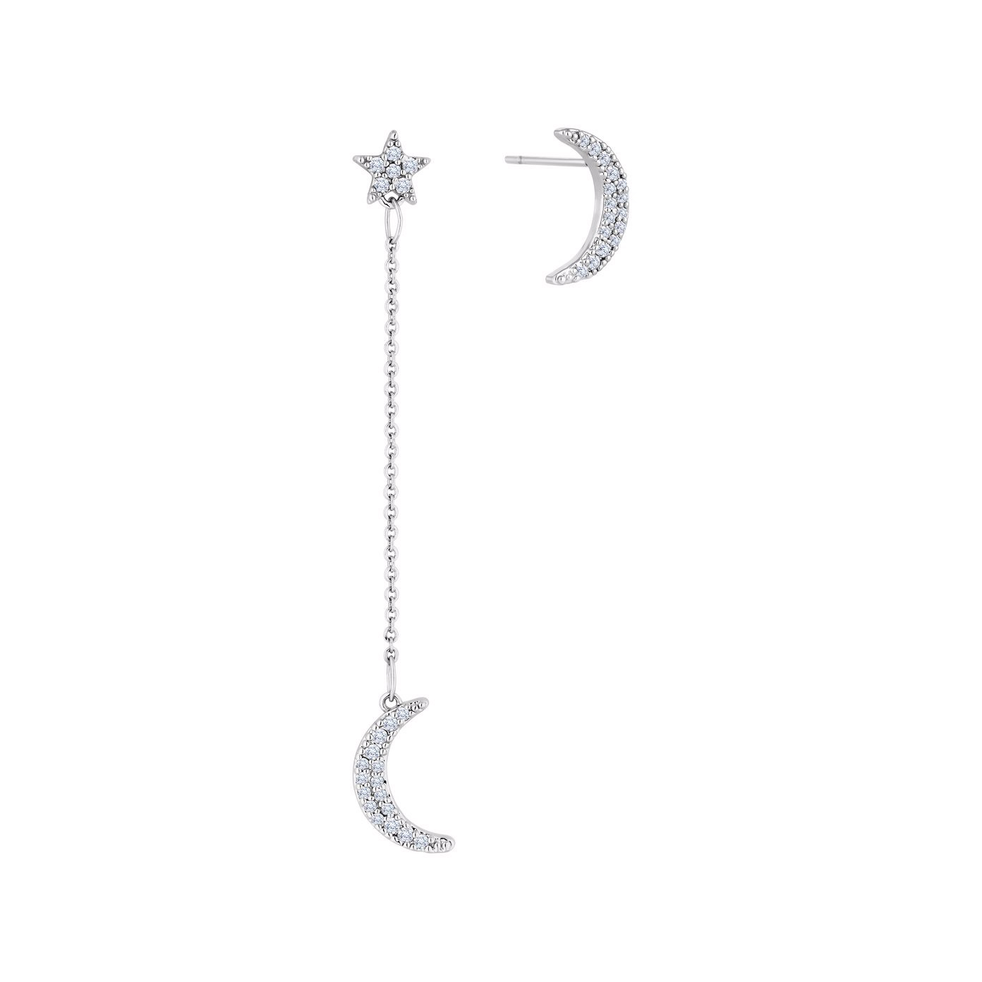 Proveedor de pendientes de estrella de luna de joyería grabada personalizada con diseño de joyería OEM/ODM