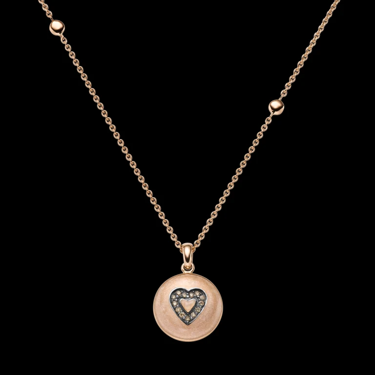 Engrosdesign OEM/ODM smykker Custom Pendant halskæde i rosa guldbelagte smykker
