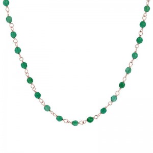 Design Made Green Agate Rosary Necklace for sterling silver wholesaler