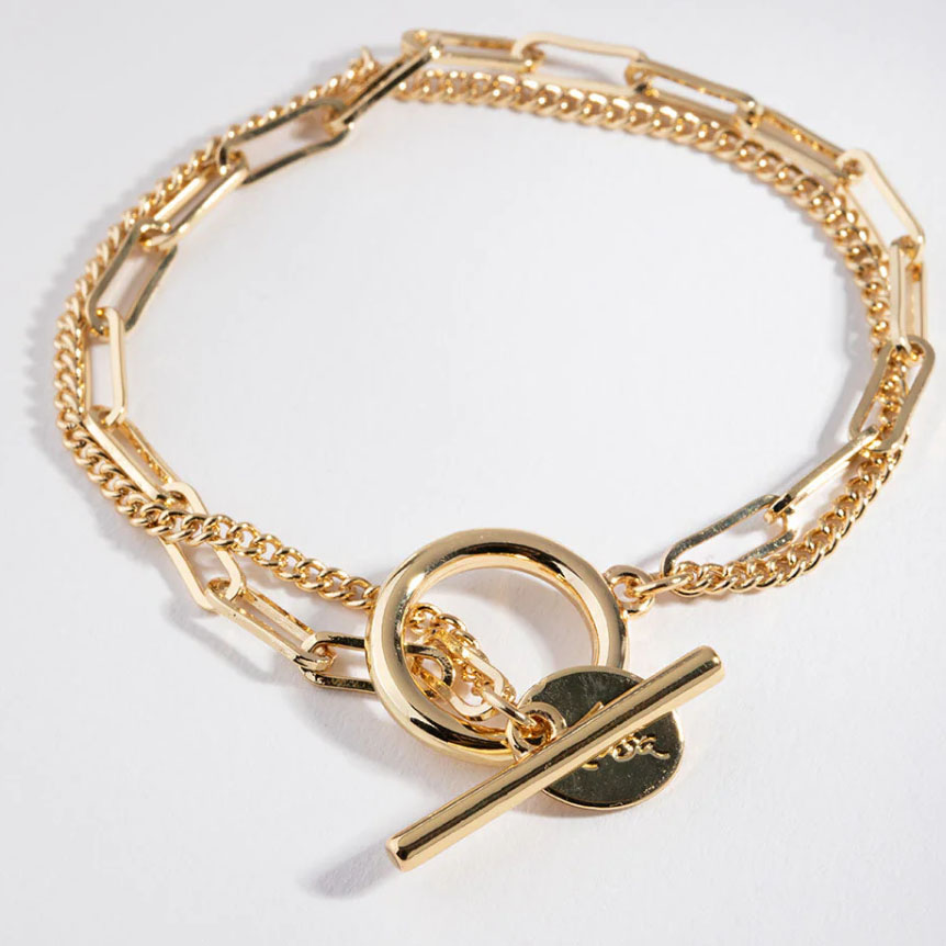 Proiectați-vă exportatorii de bijuterii brățări cu legături dreptunghiulare placate cu aur