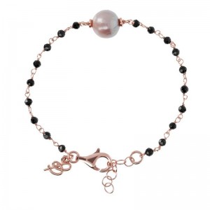 Design and Resell Black Spinel and Rose Pearl Bracelet wholesaler