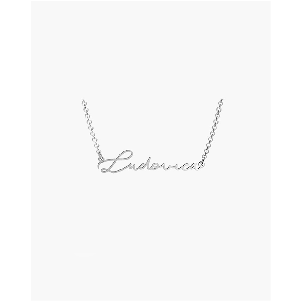 Design custom 925 sterling silver gorgeous link chain signature name necklace wholesaler