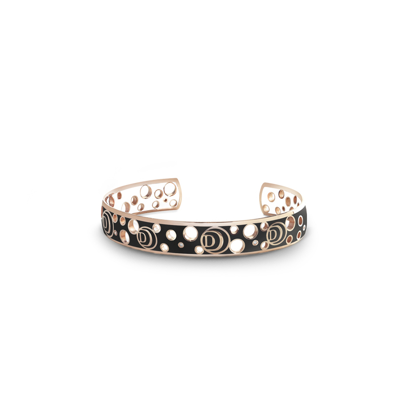 Pulseira personalizada de design por atacado em joias OEM / ODM de ouro rosa, serviço oem de cerâmica branca e preta