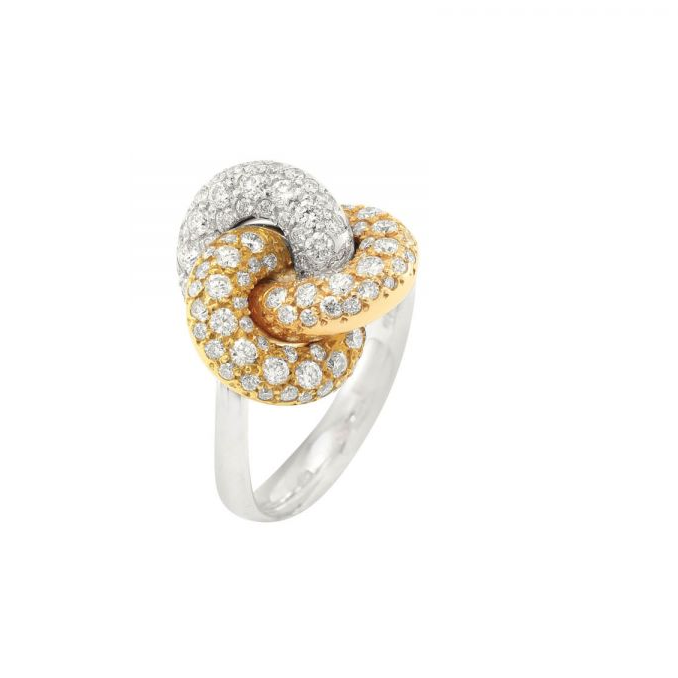 Groothandel ontwerp pasgemaakte ring OEM/ODM juweliersware in drie kleure blink goud, geel roos en wit 18 K