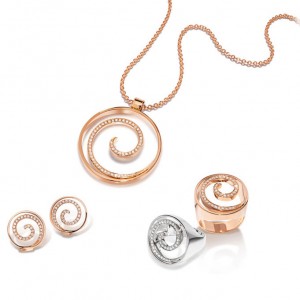 Design rose gold plated ring, earring and necklace from custom OEM silver jewelry maker