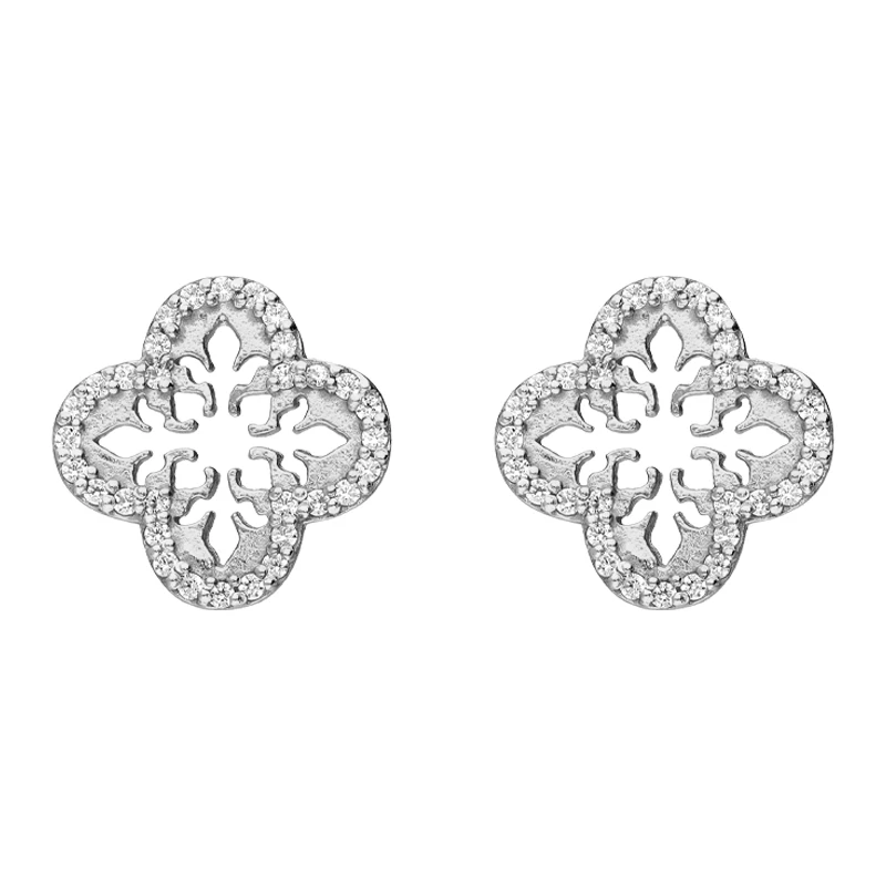 hurtownia Projektowanie pozłacane białym złotem Kolczyki Biżuteria OEM / ODM Producent biżuterii na zamówienie