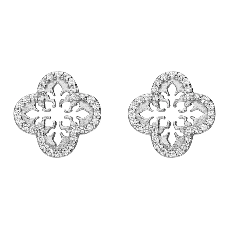 Boucle d'oreille plaquée or blanc, bijoux de mode, fabricant personnalisé de bijoux OEM/ODM, vente en gros