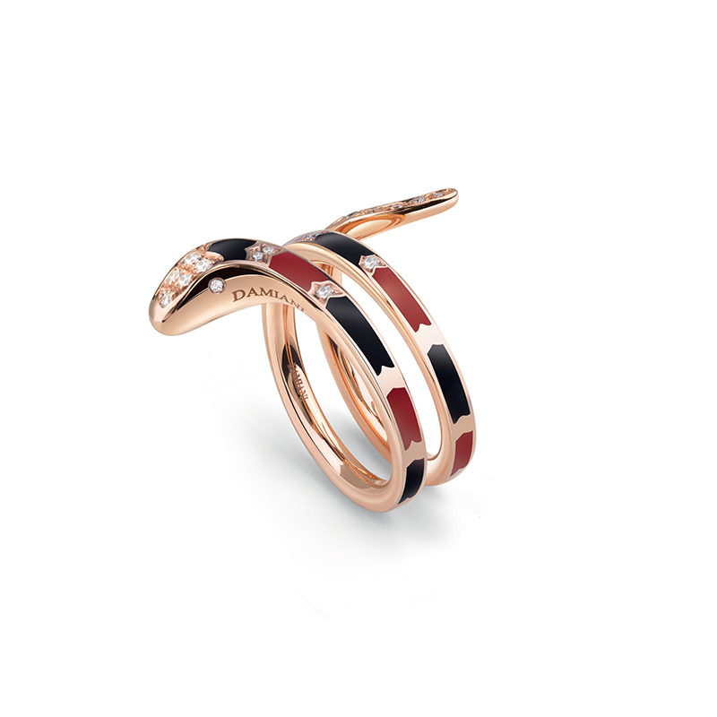 Wholesale OEM/ODM Jewelry Design your jewelry OEM Black and red ceramic, pink gold and diamonds ring