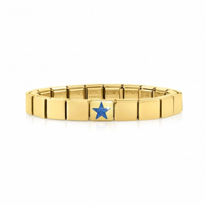 Design your own jewelry exactly how you want it,Bracelet with Golden PVD finish, Blue Glitter Star wholesaler
