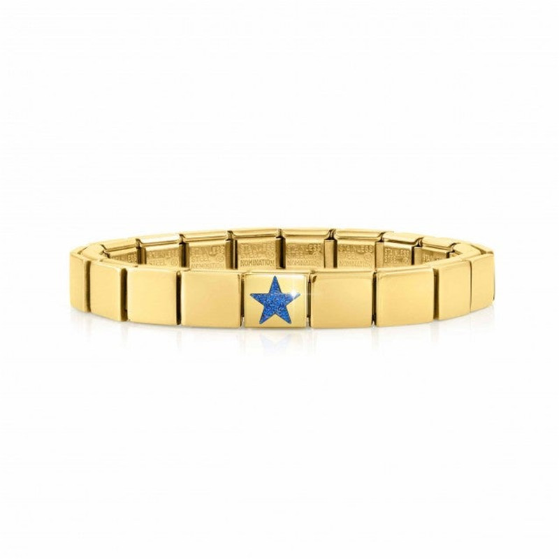 Gestalten Sie Ihren eigenen Schmuck genau nach Ihren Wünschen, Armband mit goldenem PVD-Finish, Blue Glitter Star-Großhändler