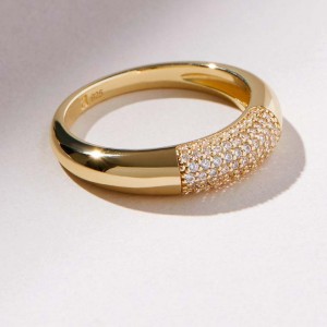 Design your own rings in 14K Gold on Recycled Sterling Silver Cubic Zirconia