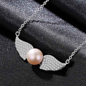 Concevez votre collier pendentif perle zircone cubique sur des bijoux en argent sterling 925