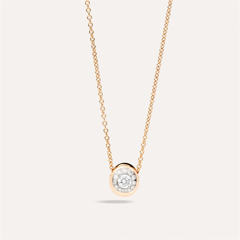 Designer smyckeshänge med chainnuvola roséguld 18kt diamant