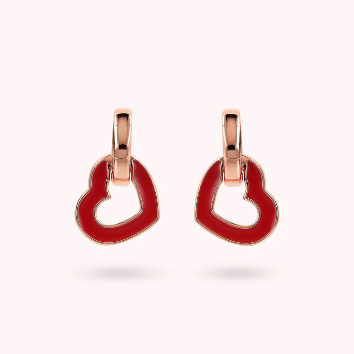 Why a United Kingdom Client Custom Made Double Enamelled Heart and Oval Link Earrings from JINGYING Company