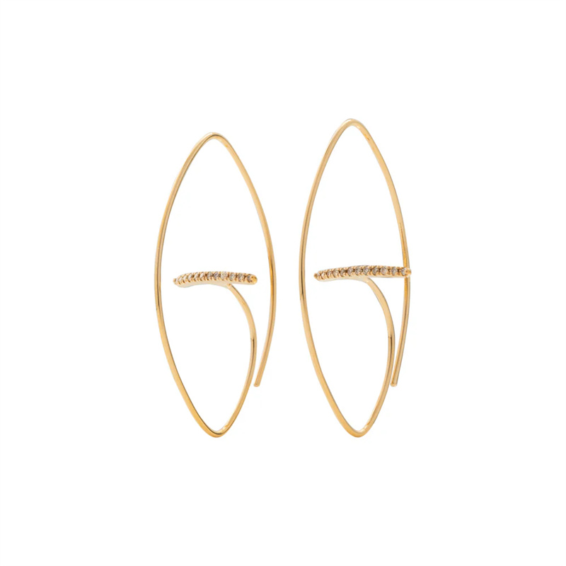 GOSSAMER Diamond Bar Floating Oval Earring