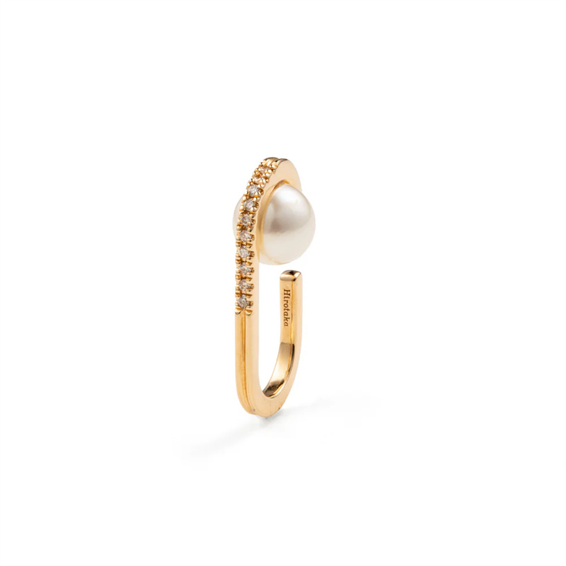 JINGYING :Custom Design Factory of BELUGA Diamond Akoya Pearl Ear Cuff