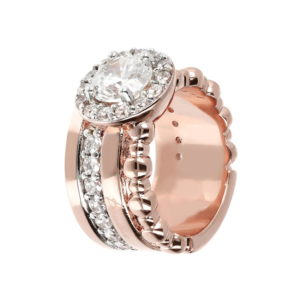 Wholesale Eire rose gold plated ring cubic zirconia ring custom OEM/ODM Jewelry wholesale manufaturer