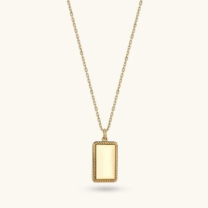 Custom Sterling Silver Engravable Necklace in Gold manufacturer