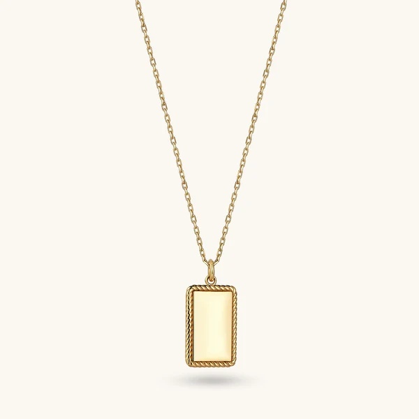 Custom Sterling Silver Engravable Necklace in Gold manufacturer