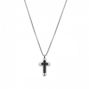 Collier en Argent 925 Rhodié Gravure Nom Personnalisé avec pendentif en PVD noir