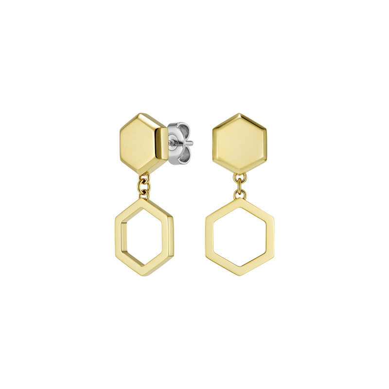 JINGYING: The Leading Custom Wholesale Manufacturer of Stacked Honeycomb Gold Plated Drop Earrings