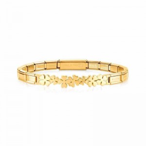 Fashion Bracelet in stainless steel and yellow gold plated, OEM ODM silver jewelry for her