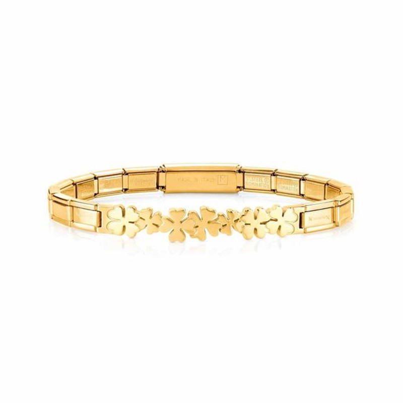 Fashion Bracelet in stainless steel and yellow gold plated, OEM ODM silver jewelry for her