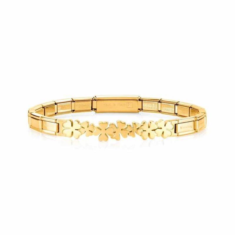 Bracciale moda in acciaio inossidabile e placcato oro giallo, gioielli in argento OEM ODM per lei