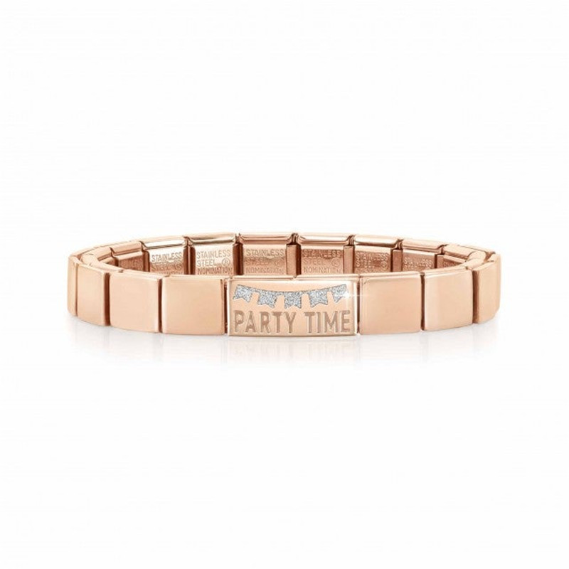 Il produttore di gioielli di moda offre design Vendita all'ingrosso di braccialetti con smalto glitterato in oro rosa vermeil di alta qualità