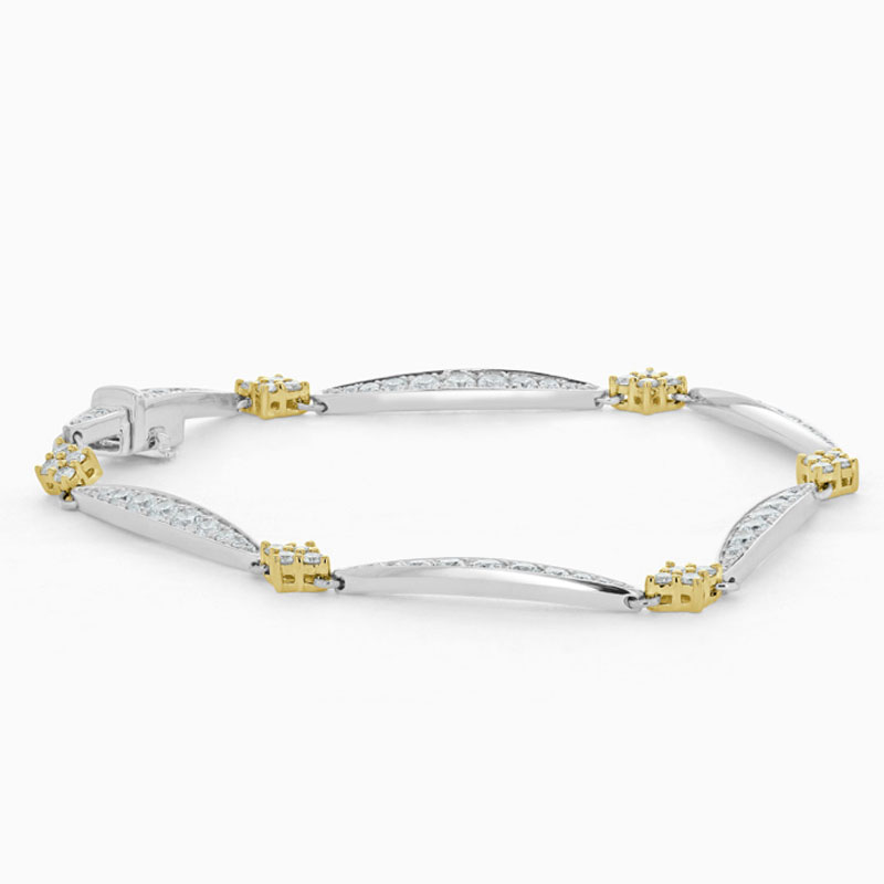 Grossista di braccialetti placcati in oro bianco alla moda