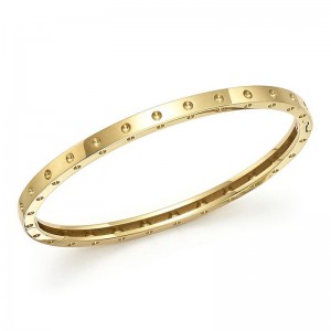 Finland Wholesale Vermeil Jewelry Customer Design 18k Gold Plated Symphony Dotted Hinged Bracelet